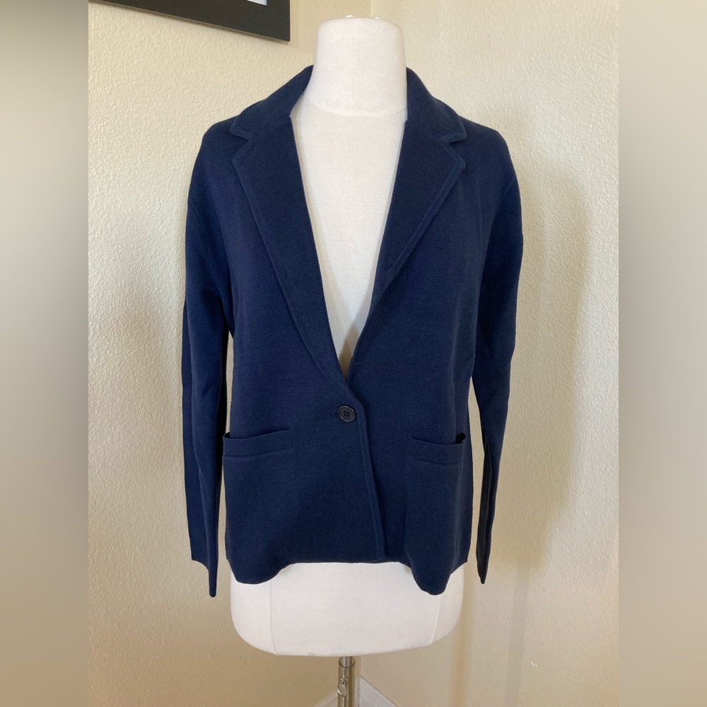 NWT J. Crew 365 Margot Sweater Blazer Navy Blue Size M
